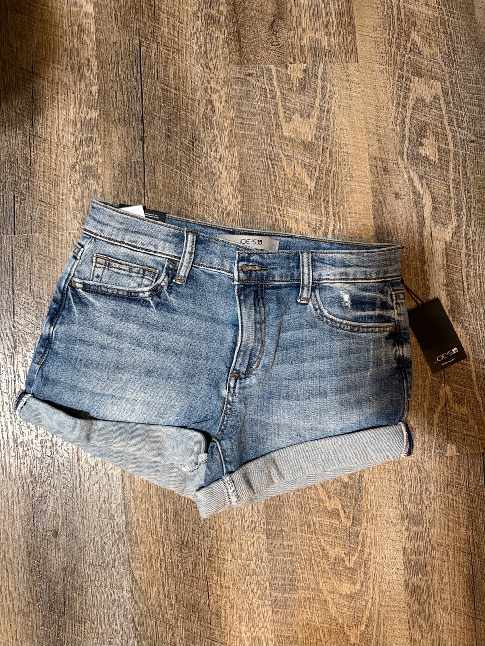 Joe's Jeans Light Wash Denim Roll-Cuff Shorts